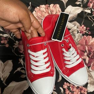 New - Charles Albert Red Converse Style Shoes